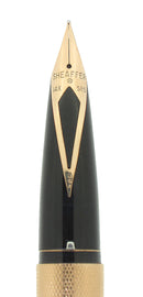 C1972 SHEAFFER IMPERIAL MODEL 827 GOLD PLATED BARLEY OVERLAY FOUNTAIN PEN SERVICED OFFERED BY ANTIQUE DIGGER