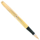 C1973 PARKER 75 GOLD PLATED PERLE 14K FINE NIB FOUNTAIN PEN RESTORED OFFERED BY ANTIQUE DIGGER