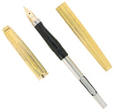 C1973 PARKER 75 GOLD PLATED PERLE 14K FINE NIB FOUNTAIN PEN RESTORED OFFERED BY ANTIQUE DIGGER