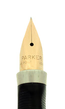 C1973 PARKER 75 GOLD PLATED PERLE 14K FINE NIB FOUNTAIN PEN RESTORED OFFERED BY ANTIQUE DIGGER