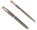 C1972 SHEAFFER 14K GOLD FILLED SOVEREIGN IMPERIAL FOUNTAIN PEN & PENCIL SET W/DIAMOND CLIPS OFFERED BY ANTIQUE DIGGER