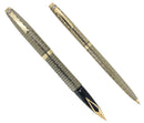 C1972 SHEAFFER 14K GOLD FILLED SOVEREIGN IMPERIAL FOUNTAIN PEN & PENCIL SET W/DIAMOND CLIPS OFFERED BY ANTIQUE DIGGER