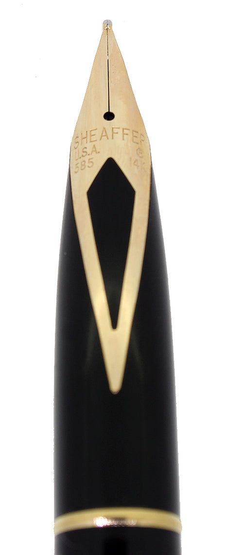 CIRCA 1976 SHEAFFER TARGA BRUSHED STAINLESS GOLD TRIM 14K MEDIUM NIB F