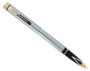 CIRCA 1976 SHEAFFER TARGA BRUSHED STAINLESS GOLD TRIM 14K MEDIUM NIB FOUNTAIN PEN NEVER INKED OFFERED BY ANTIQUE DIGGER