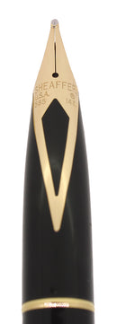 CIRCA 1976 SHEAFFER TARGA BRUSHED STAINLESS GOLD TRIM 14K BROAD NIB FOUNTAIN PEN NEVER INKED OFFERED BY ANTIQUE DIGGER