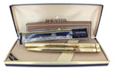 C1976 SHEAFFER TARGA 23K GOLD FLUTED FINE NIB FOUNTAIN PEN & BALLPOINT SET MINT OFFERED BY ANTIQUE DIGGER