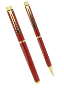 C1982 SHEAFFER TARGA IMPERIAL RED FOUNTAIN PEN & BALLPOINT PEN SET NEVER INKED OFFERED BY ANTIQUE DIGGER