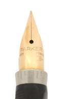 C1983 PARKER PREMIER 22K GP GRAIN D'ORGES 14K FINE NIB FOUNTAIN PEN FRANCE OFFERED BY ANTIQUE DIGGER