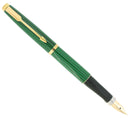1984 PARKER 75 LAQUE MALACHITE GREEN 14K FINE NIB FOUNTAIN PEN NOS NEVER INKED OFFERED BY ANTIQUE DIGGER