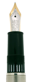 CIRCA 1985 MONTBLANC MEISTERSTUCK N°146 STERLING BARLEY OVERLAY 18K BROAD NIB FOUNTAIN PEN OFFERED BY ANTIQUE DIGGER