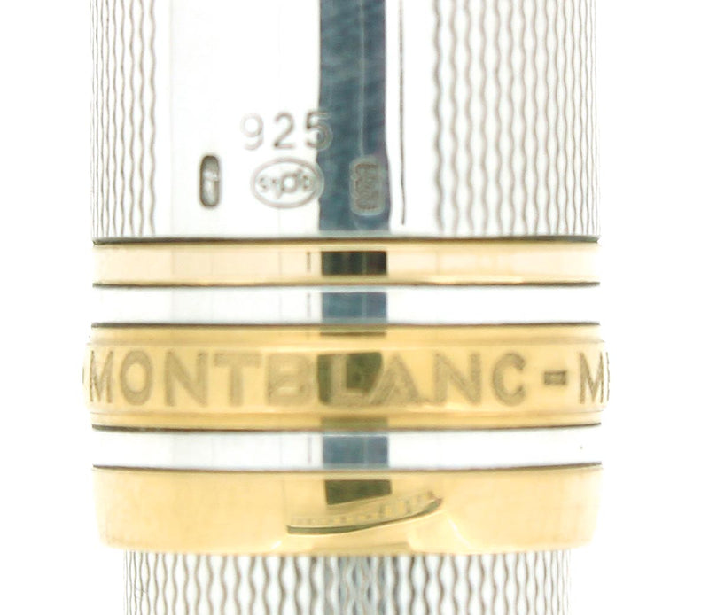 CIRCA 1985 MONTBLANC MEISTERSTUCK N°146 STERLING BARLEY OVERLAY 18K BROAD NIB FOUNTAIN PEN OFFERED BY ANTIQUE DIGGER