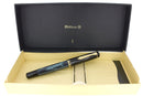 CIRCA 1985 M250 MARBLE BLUE 18C TWO-TONE MEDIUM NIB FOUNTAIN PEN RESTORED OFFERED BY ANTIQUE DIGGER