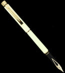 C1987 SHEAFFER TARGA SLIMLINE MODEL 1027S LAQUE IVORY 14K BROAD NIB FOUNTAIN PEN OFFERED BY ANTIQUE DIGGER
