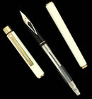 C1987 SHEAFFER TARGA SLIMLINE MODEL 1027S LAQUE IVORY 14K BROAD NIB FOUNTAIN PEN OFFERED BY ANTIQUE DIGGER