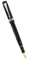 1989 DUOFOLD INTERNATIONAL BLACK W/PLATINUM TRIM 18K MEDIUM NIB FOUNTAIN PEN MINT OFFERED BY ANTIQUE DIGGER