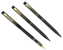 C1989 SHEAFFER TARGA MATTE BLACK SLIMLINE FOUNTAIN PEN PENCIL BALLPOINT PEN 3-PIECE SET