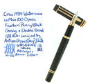 C1989 WATERMAN LE MAN 100 OPERA BLACK CHASED FACTORY DOUBLE BROAD 18K NIB FOUNTAIN PEN OFFERED BY ANTIQUE DIGGER