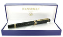C1989 WATERMAN LE MAN 100 OPERA BLACK CHASED FACTORY DOUBLE BROAD 18K NIB FOUNTAIN PEN OFFERED BY ANTIQUE DIGGER