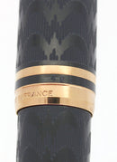 C1989 WATERMAN LE MAN 100 OPERA BLACK CHASED FACTORY DOUBLE BROAD 18K NIB FOUNTAIN PEN OFFERED BY ANTIQUE DIGGER