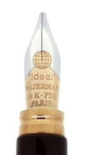 C1989 WATERMAN LE MAN 100 OPERA BLACK CHASED FACTORY DOUBLE BROAD 18K NIB FOUNTAIN PEN OFFERED BY ANTIQUE DIGGER