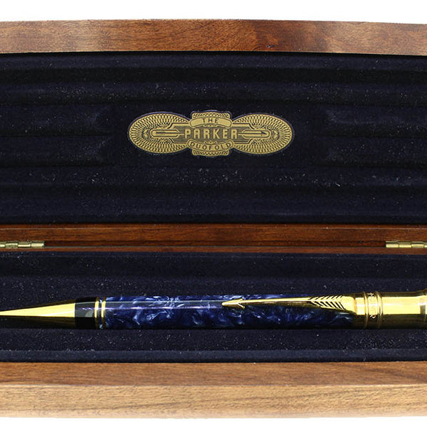 1990 PARKER DUOFOLD MARBLED BLUE PEARL MECHANICAL PENCIL MADE IN U.K.