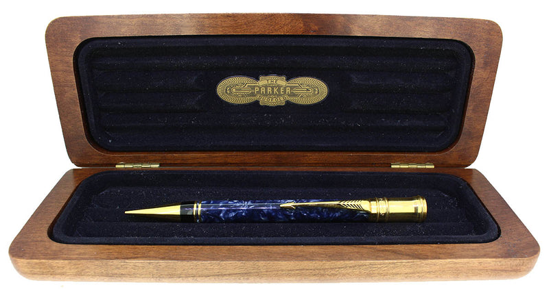 1990 PARKER DUOFOLD MARBLED BLUE PEARL MECHANICAL PENCIL MADE IN U.K.
