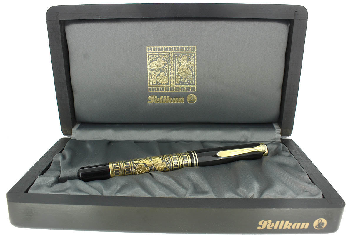 C1990 PELIKAN M700 VERMEIL TOLEDO 18C/750 MED NIB LIMITED EDITION FOUN