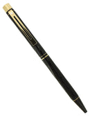 CIRCA 1990 SHEAFFER TARGA LAQUE BLACK SPIRAL BALLPOINT PEN MINT SCARCE COLOR OFFERED BY ANTIQUE DIGGER