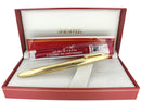 C1992 SHEAFFER CREST REISSUE GOLD PLATED 18K F NIB FOUNTAIN PEN NEVER INKED OFFERED BY ANTIQUE DIGGER