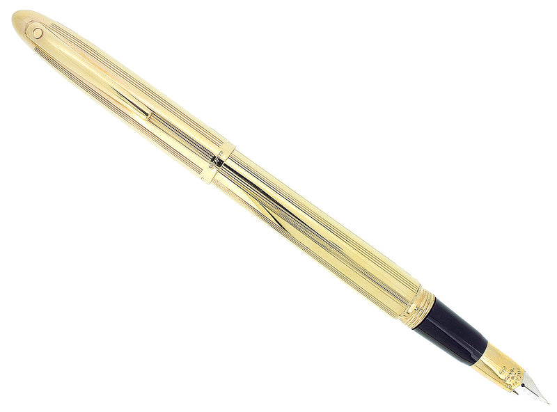 C1992 SHEAFFER CREST REISSUE GOLD PLATED 18K F NIB FOUNTAIN PEN NEVER INKED OFFERED BY ANTIQUE DIGGER