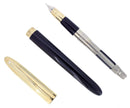 C1992 SHEAFFER CREST GOLD CAP BLACK LAQUE 18K F NIB FOUNTAIN PEN NEVER INKED OFFERED BY ANTIQUE DIGGER