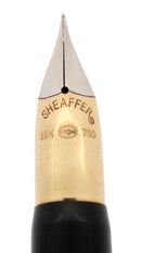 C1992 SHEAFFER CREST GOLD CAP BLACK LAQUE 18K F NIB FOUNTAIN PEN NEVER INKED OFFERED BY ANTIQUE DIGGER