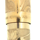 1992 SHEAFFER NOSTALGIA VERMEIL STERLING FLORAL ETCHED FOUNTAIN PEN 18K NIB MINT OFFERED BY ANTIQUE DIGGER