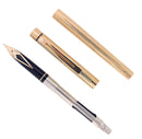 MINT C1992 SHEAFFER TARGA SLIMLINE GOLD FLUTED FOUNTAIN PEN NEVER INKED OFFERED BY ANTIQUE DIGGER