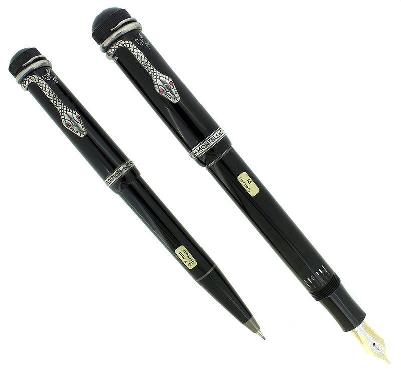 STICKERED 1993 MONTBLANC AGATHA CHRISTIE LIMITED EDITION MEISTERSTUCK FOUNTAIN PEN & PENCIL SET NEVER INKED OFFERED BY ANTIQUE DIGGER