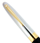 C1993 SHEAFFER CREST CHROME CAP BLACK LAQUE BARREL BALLPOINT PEN NEW OLD STOCK OFFERED BY ANTIQUE DIGGER