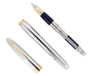 C1993 SHEAFFER CREST PALLADIUM 23K GOLD TRIM 18K F NIB FOUNTAIN PEN NEVER INKED OFFERED BY ANTIQUE DIGGER