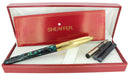 C1996 SHEAFFER CREST OPALITE GREEN GOLD CAP 18K F NIB FOUNTAIN PEN NEVER INKED OFFERED BY ANTIQUE DIGGER