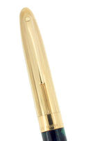 C1994 SHEAFFER CREST GREEN OPALITE & GOLD CAP TWIST BALLPOINT PEN NEW OLD STOCK OFFERED BY ANTIQUE DIGGER