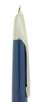 CIRCA 1996 NAMIKI FACETED BLUE VANISHING POINT 14K BROAD NIB FOUNTAIN PEN OFFERED BY ANTIQUE DIGGER