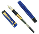 1996 PARKER DUOFOLD CENTENNIAL LAPIS LAZULI BLUE FOUNTAIN PEN 18K MEDIUM NIB MINT IN BOX OFFERED BY ANTIQUE DIGGER