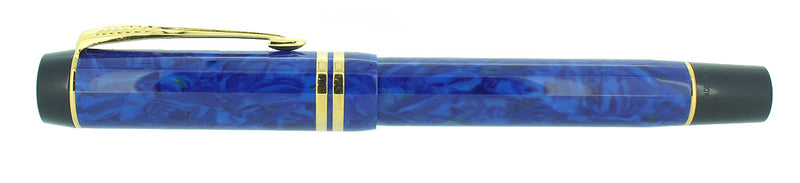 1996 PARKER DUOFOLD CENTENNIAL LAPIS LAZULI BLUE FOUNTAIN PEN 18K MEDIUM NIB MINT IN BOX OFFERED BY ANTIQUE DIGGER
