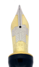 1996 PARKER DUOFOLD CENTENNIAL LAPIS LAZULI BLUE FOUNTAIN PEN 18K MEDIUM NIB MINT IN BOX OFFERED BY ANTIQUE DIGGER