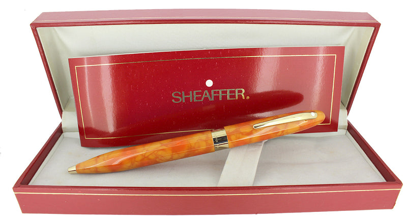 C1996 SHEAFFER CREST CADMIUM YELLOW TWIST BALLPOINT PEN NEW OLD STOCK OFFERED BY ANTIQUE DIGGER