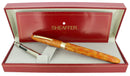 C1996 SHEAFFER CREST CADMIUM YELLOW 18K F NIB FOUNTAIN PEN NEVER INKED OFFERED BY ANTIQUE DIGGER