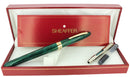 C1996 SHEAFFER CREST EMERALD GREEN LAQUE 18K M NIB FOUNTAIN PEN NEVER INKED OFFERED BY ANTIQUE DIGGER
