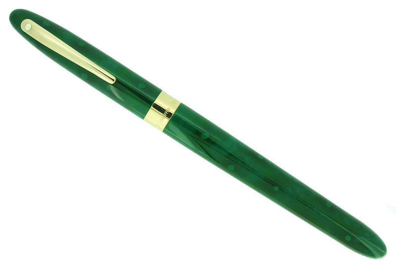 C1996 SHEAFFER CREST EMERALD GREEN LAQUE 18K M NIB FOUNTAIN PEN NEVER INKED OFFERED BY ANTIQUE DIGGER