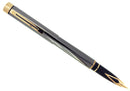 CIRCA 1996 SHEAFFER TARGA CLASSIC METALLIC GUNMETAL FOUNTAIN PEN FINE NIB NEVER INKED OFFERED BY ANTIQUE DIGGER