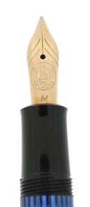 MINT CIRCA 1997 PELIKAN M400 (OLD STYLE) BLUE STRIPED FOUNTAIN PEN NEVER INKED OFFERED BY ANTIQUE DIGGER