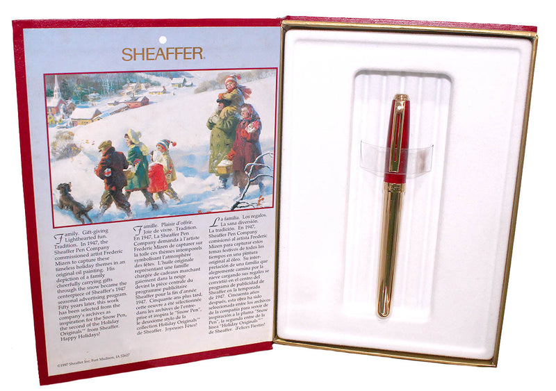 1997 SHEAFFER HOLIDAY ORIGINALS "THE SNOW PEN" FOUNTAIN PEN MINT IN BOX NEVER INKED OFFERED BY ANTIQUE DIGGER